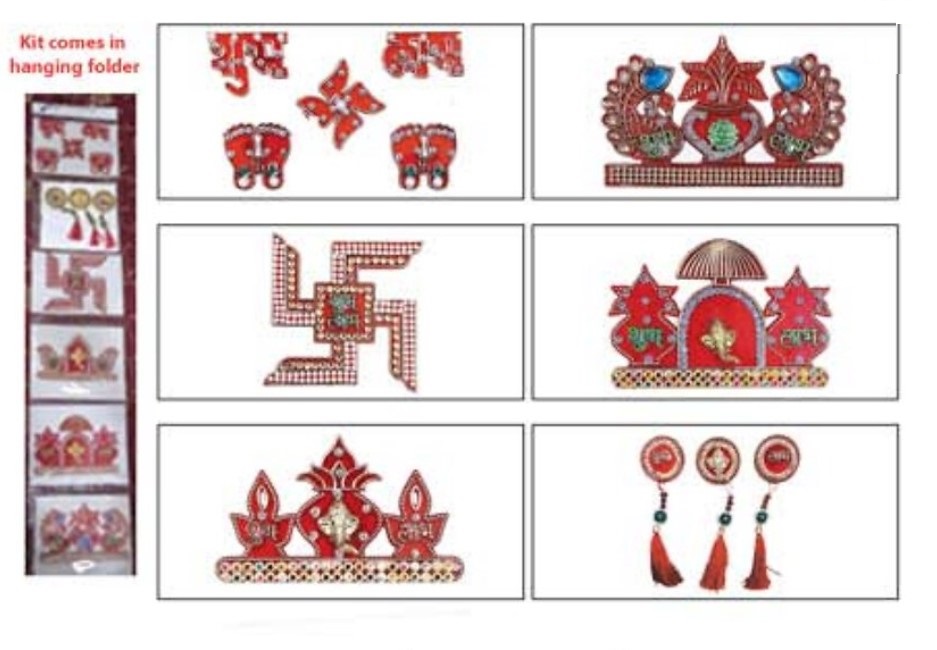 6 Pcs Assorted Design Diwali Decor Ornaments