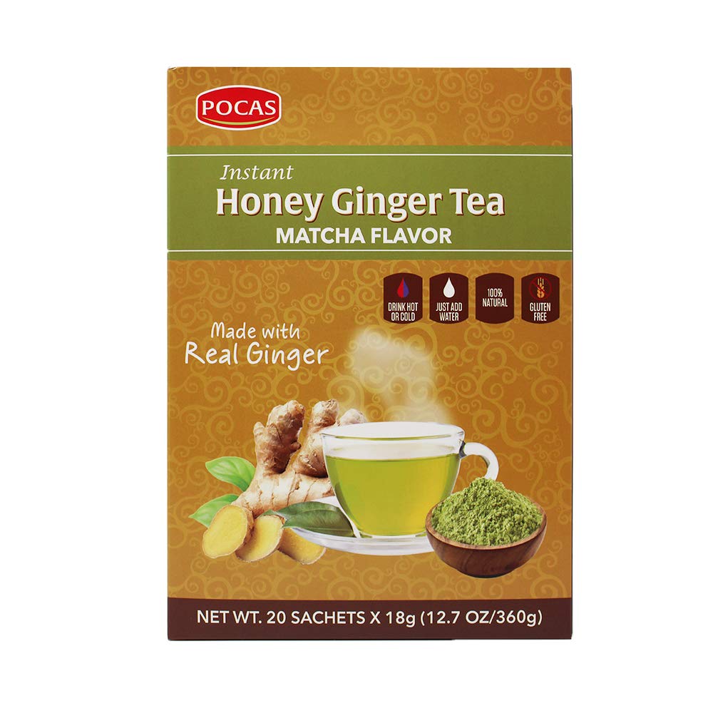 Poca's Honey Ginger Tea Matcha flavour 20 x 18 gm sachets 46505 USA