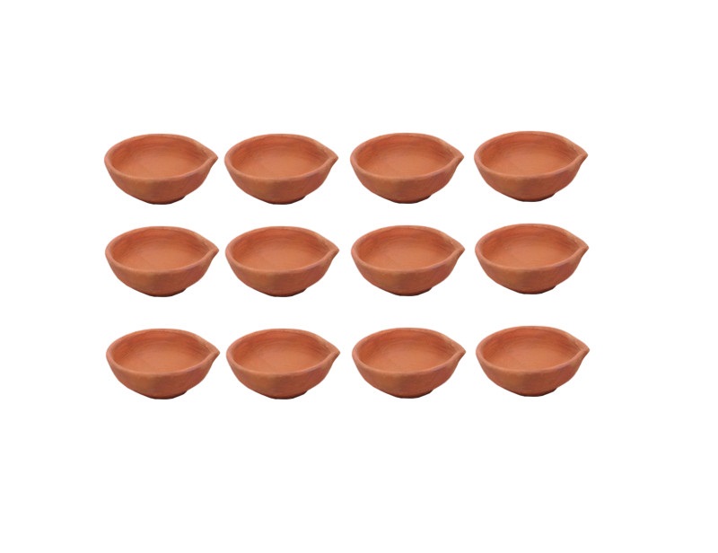 144 Pcs Traditional Plain Wholesale Earthen Clay (Mitti) Diya for Diwali