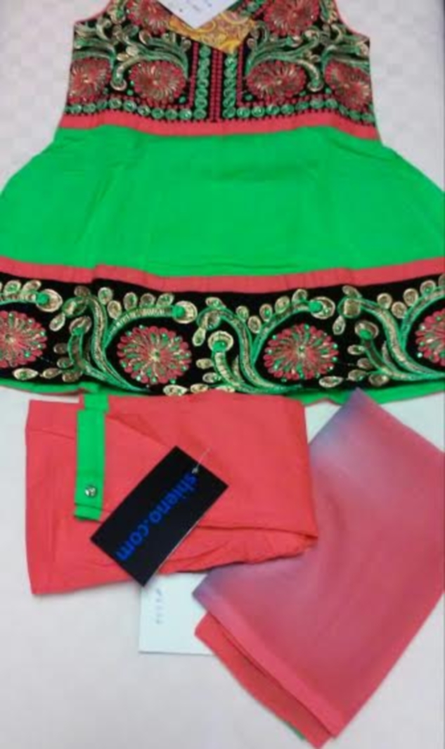 Colorful Cotton Anarkali Churidar Suit for Girls #7538 Colorful Cotton Anarkali Churidar Suit for Girls #7538