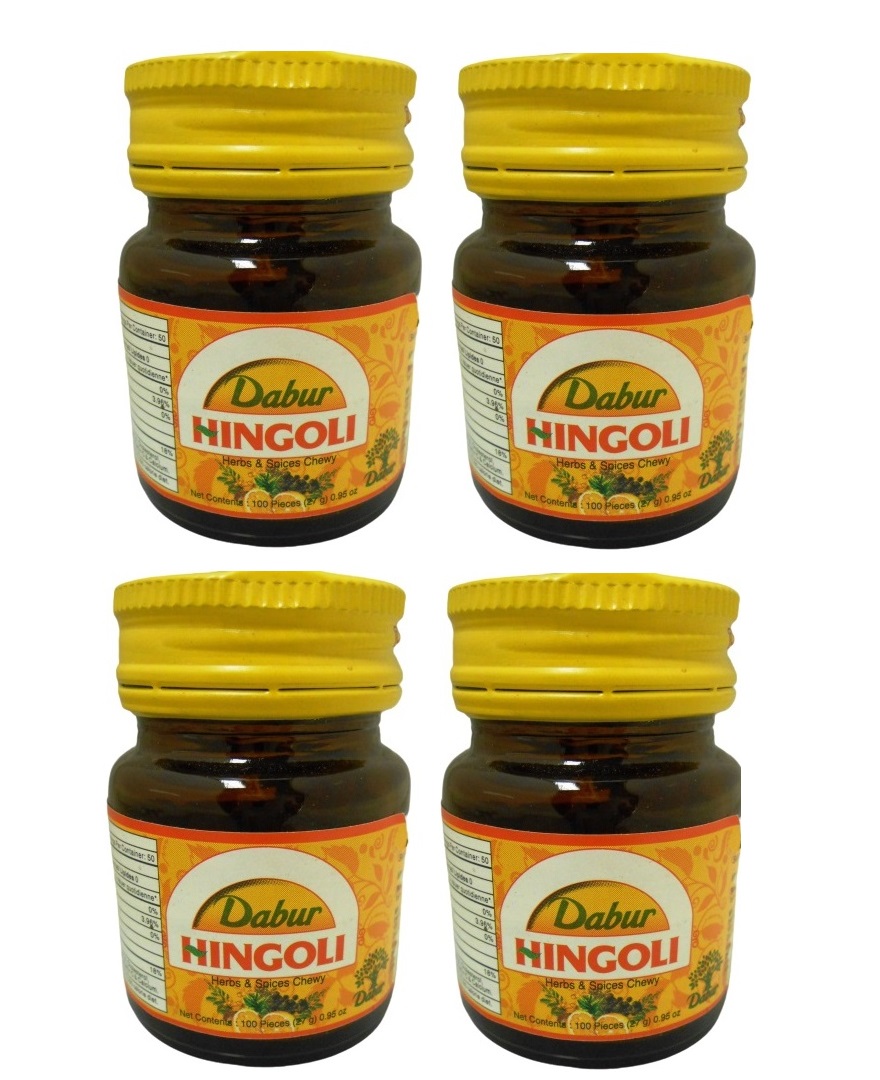 Pack of 4 - Dabur Hingoli w/ Herbs & Spices Chewy - 100 Tabs each Pack of 4 - Dabur Hingoli w/ Herbs & Spices Chewy - 100 Tabs each