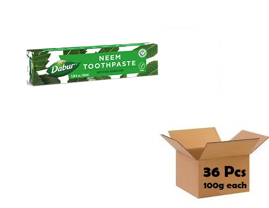 Dabur Herbal Neem Toothpaste - 100g Each x 36 Pack (1 Case)