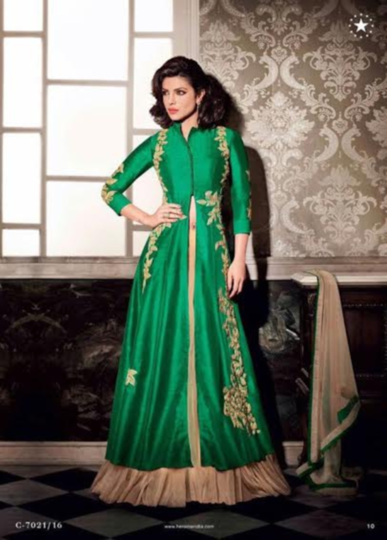 tussar silk anarkalis