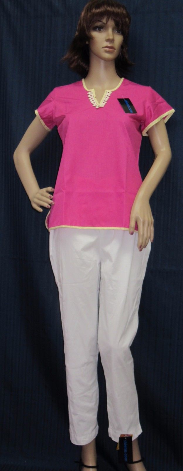 Trouser 7666 White Cotton Lycra Pencil Pant Career Wear