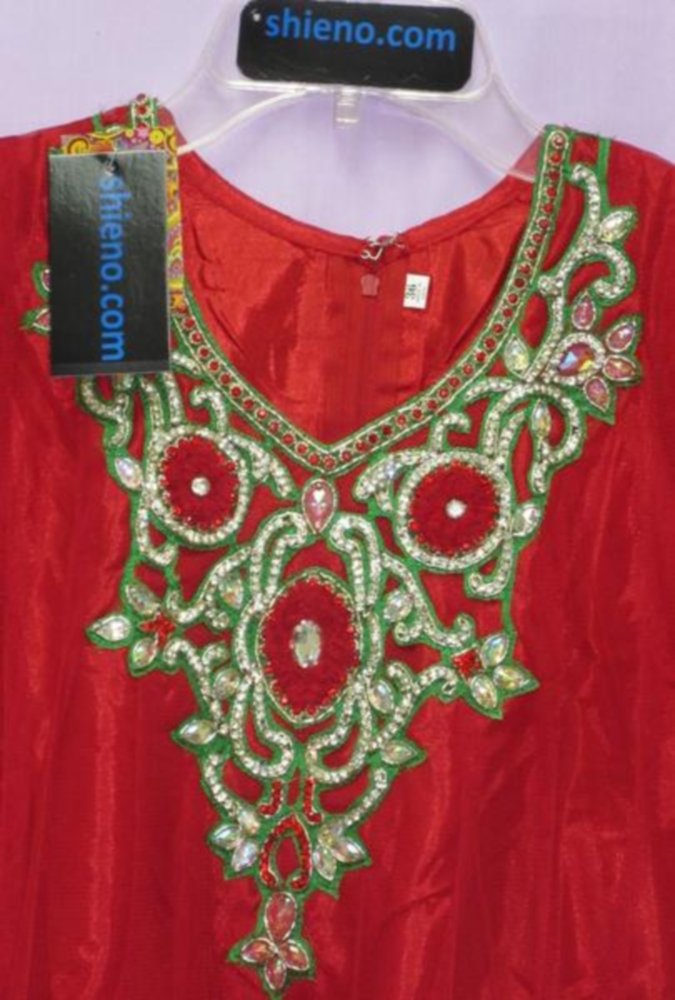Red Green Ethnic Anarkali Suit Indian Party Dress for Girls #7707 Red Green Ethnic Anarkali Suit Indian Party Dress for Girls #7707