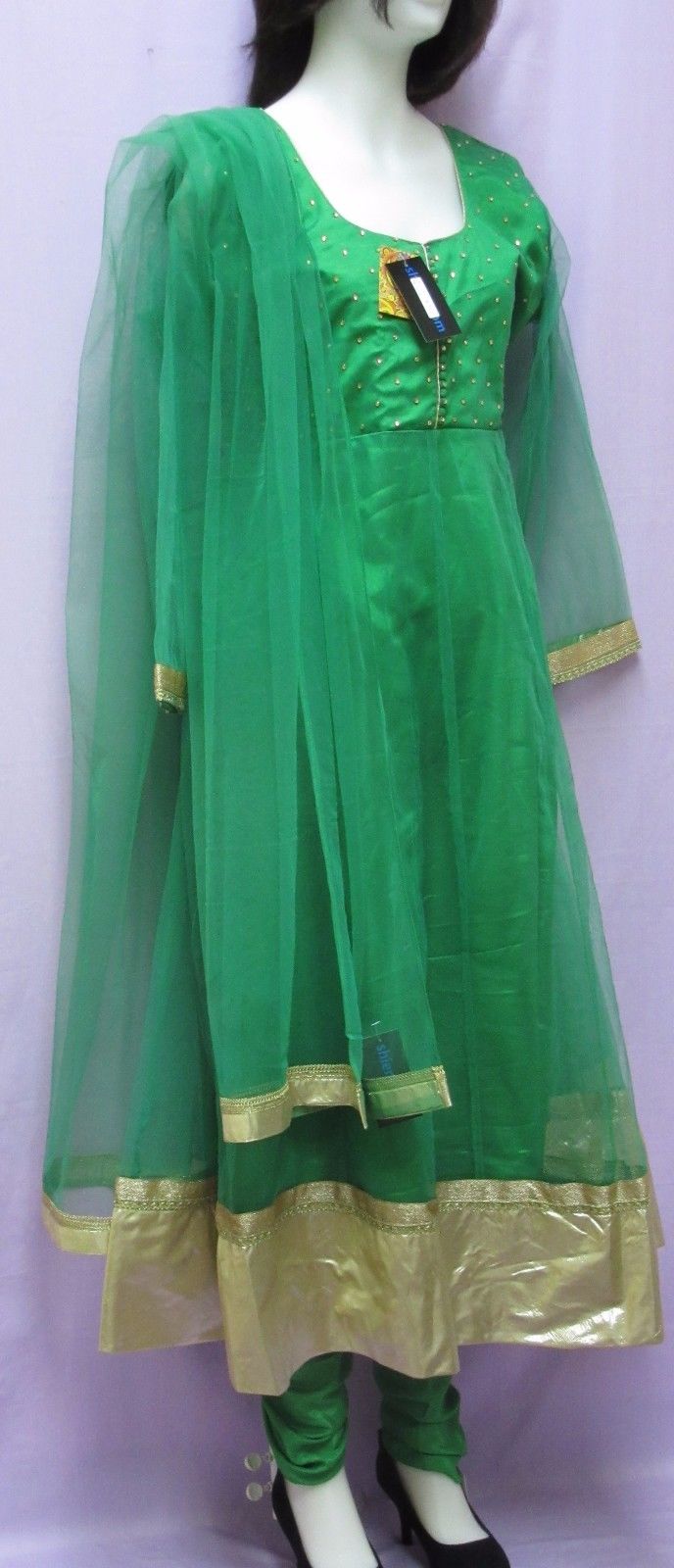 Plus Size Green Net Anarkali Suit for Women (XL - XXL) Plus Size Green Net Anarkali Suit for Women (XL - XXL)