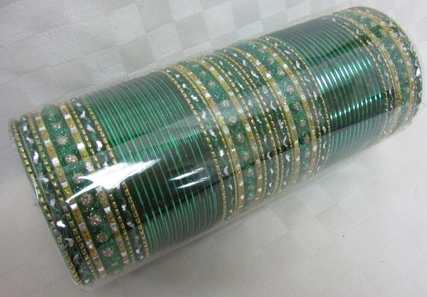 Green Gold Traditional Indian Fashion Bangles Full Set 60 Pcs Green Gold Traditional Indian Fashion Bangles Full Set 60 Pcs