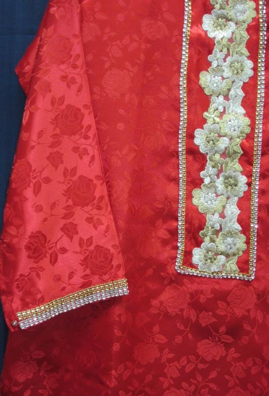 Red Shanghai Kameez Tunic Shirt, Cocktail Wear Kurti Red Shanghai Kameez Tunic Shirt, Cocktail Wear Kurti