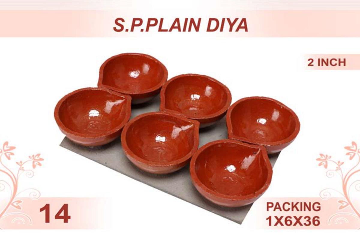 Single Pan Plain Diya 6pc 2inch #14