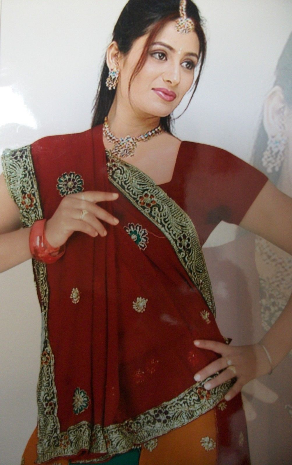 Bridal Red Dupatta Georgette Designer Indian Wedding Chunni