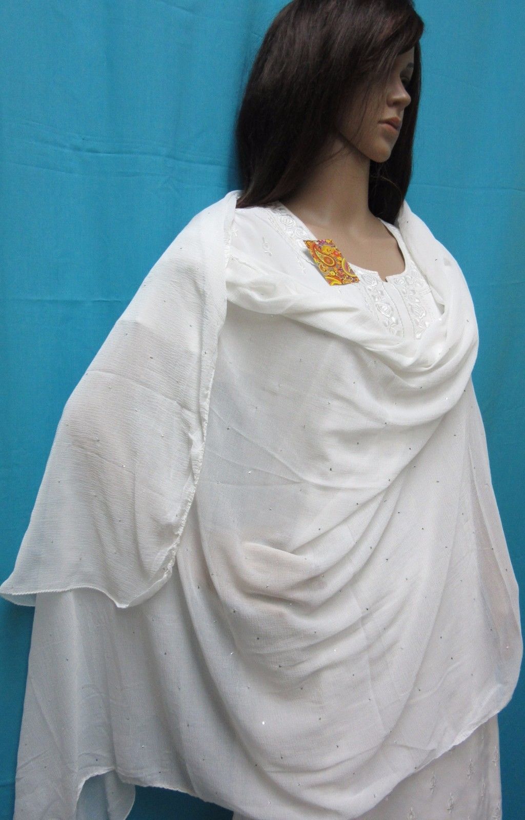 Scarf 8090 Solid Georgette Dupatta Chunni Shawl Wrap Shieno Sarees