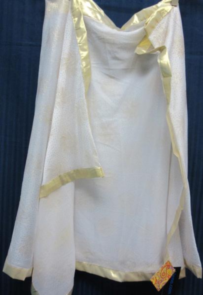 Ivory Shimmer Georgette Dupatta Chunni Scarf for Ladies #8111 Ivory Shimmer Georgette Dupatta Chunni Scarf for Ladies #8111