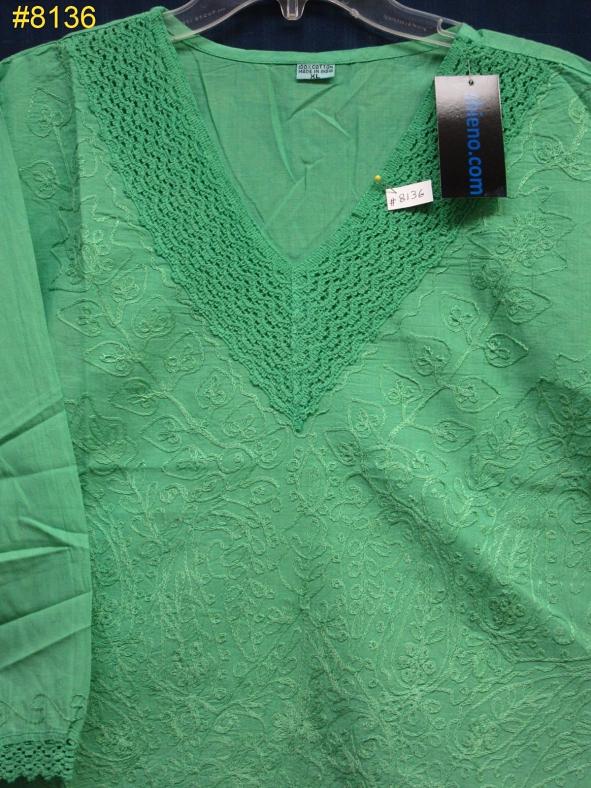 Chic Cotton Indian Style Designer Kurti Tunic Shirt (L/XL)