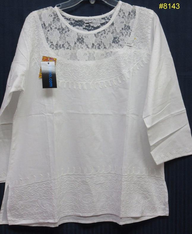 Cotton Designer Large Size Kurti Tunic Shirt (L) #8139 Cotton Designer Large Size Kurti Tunic Shirt (L) #8139