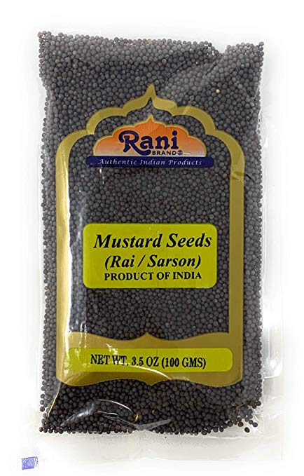 Rani Black Mustard Seeds Whole Spice (Rai Sarson) 3.5oz (100g) All Natural ~ Gluten Free Ingredients | NON-GMO | Vegan | Indian Origin Rani Black Mustard Seeds Whole Spice (Rai Sarson) 3.5oz (100g) All Natural ~ Gluten Free Ingredients | NON-GMO | Vegan | Indian Origin