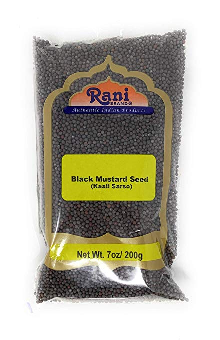 Rani Black Mustard Seeds Whole Spice (Rai Sarson) 7oz (200g) All Natural Rani Black Mustard Seeds Whole Spice (Rai Sarson) 7oz (200g) All Natural