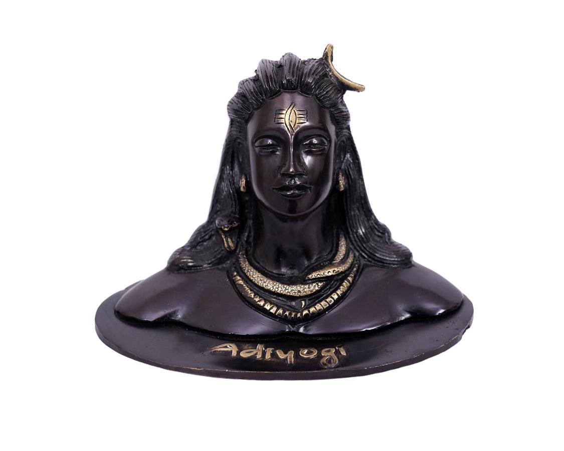 Hindu God adyogi Brass Statue for Car, Puja, Decor, Gifts 4.5 X 5 X 6.5 In Hindu God adyogi Brass Statue for Car, Puja, Decor, Gifts 4.5 X 5 X 6.5 In