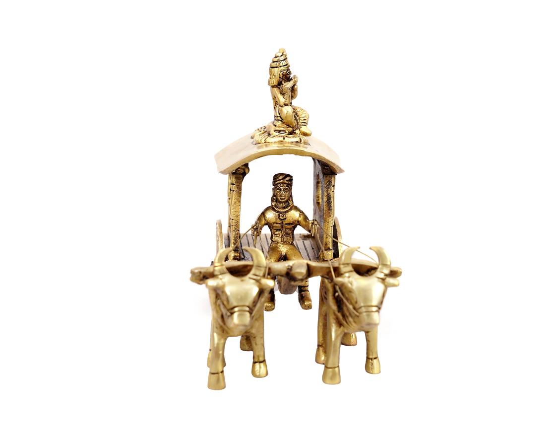 Arjun Mahabharat Rath Brass Statue for Home Decor, Puja, Mandir, Gifts, Showpiece 4.5 X 7 X 7 In Arjun Mahabharat Rath Brass Statue for Home Decor, Puja, Mandir, Gifts, Showpiece 4.5 X 7 X 7 In