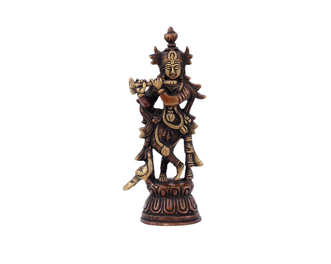 Shri hari Krishna Meduim Brass Statue for Puja, Home Mandirs, Gifts, Showpiece 2 X 6.5 X 2 In Shri hari Krishna Meduim Brass Statue for Puja, Home Mandirs, Gifts, Showpiece 2 X 6.5 X 2 In