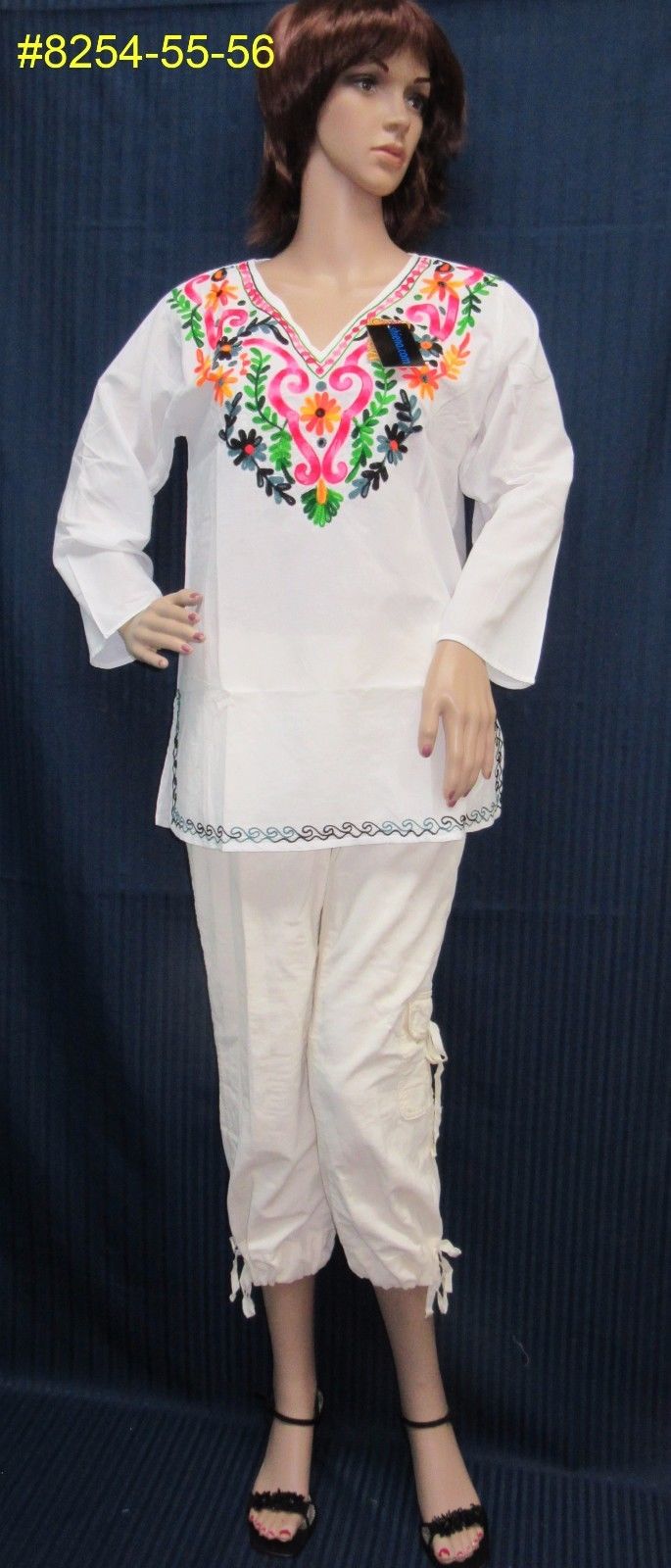 Comfortable Cambric White Kurti w/ Colorful Embroidery (M-XL) Comfortable Cambric White Kurti w/ Colorful Embroidery (M-XL)