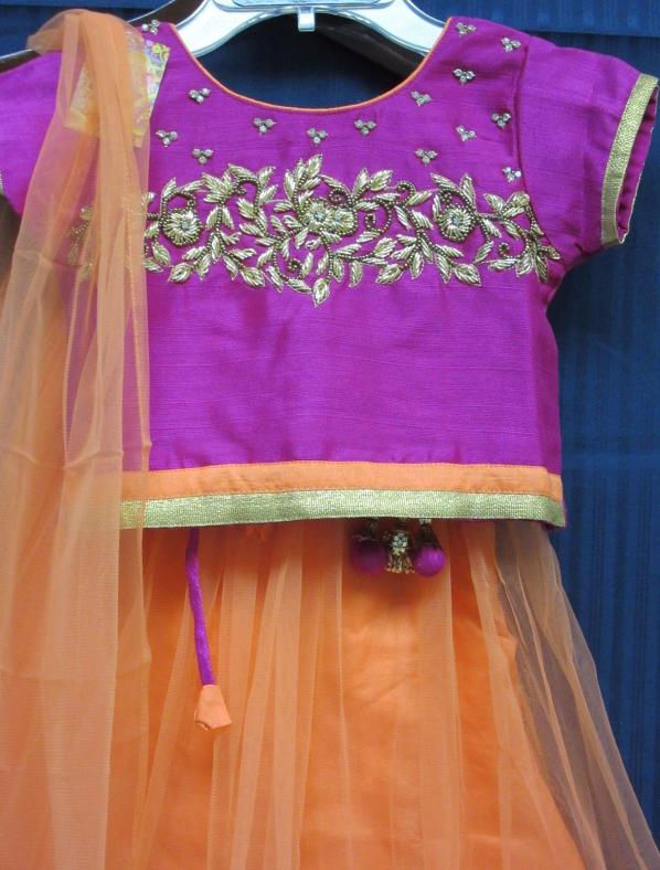 1 year Baby Yellow Cotton Readymade Lehenga Choli WJ10305