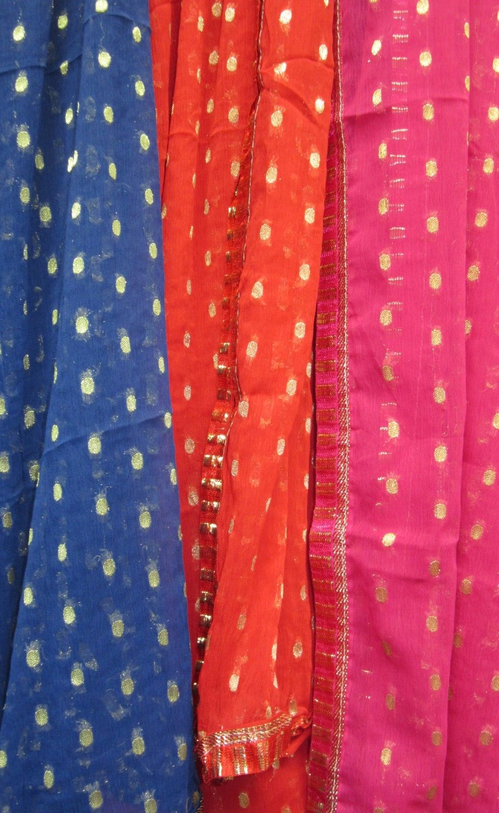Solid Georgette Scarf w/ Gold Trim Dupatta Chunni Wrap Solid Georgette Scarf w/ Gold Trim Dupatta Chunni Wrap