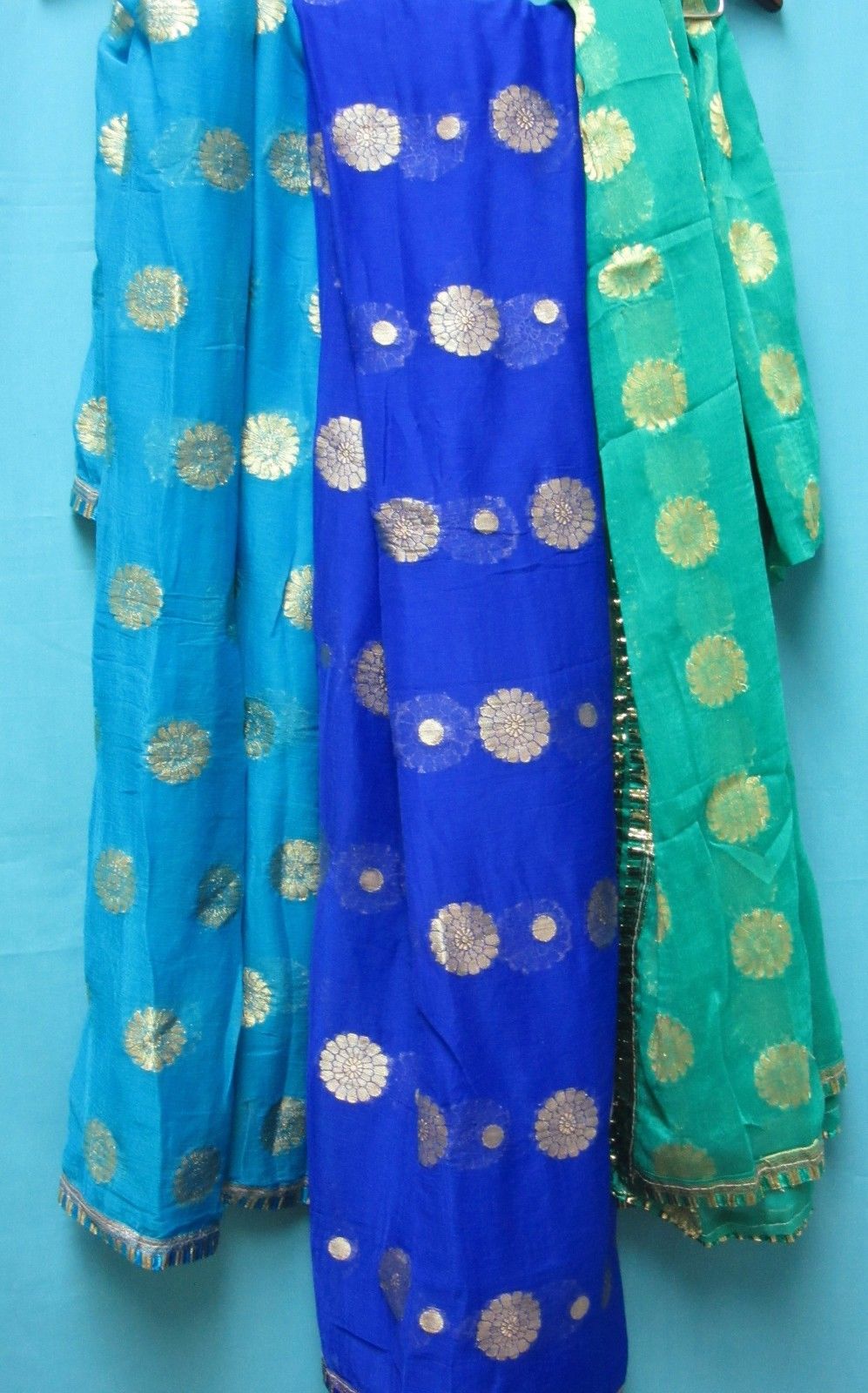 Solid Georgette Gold Zari Scarf Dupatta Chunni Stole Solid Georgette Gold Zari Scarf Dupatta Chunni Stole
