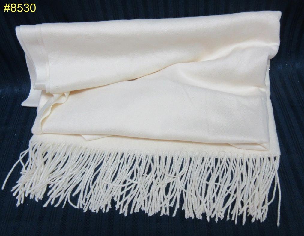 Cashmere Shawl Wrap in Ivory Authentic Woolen Fabriic