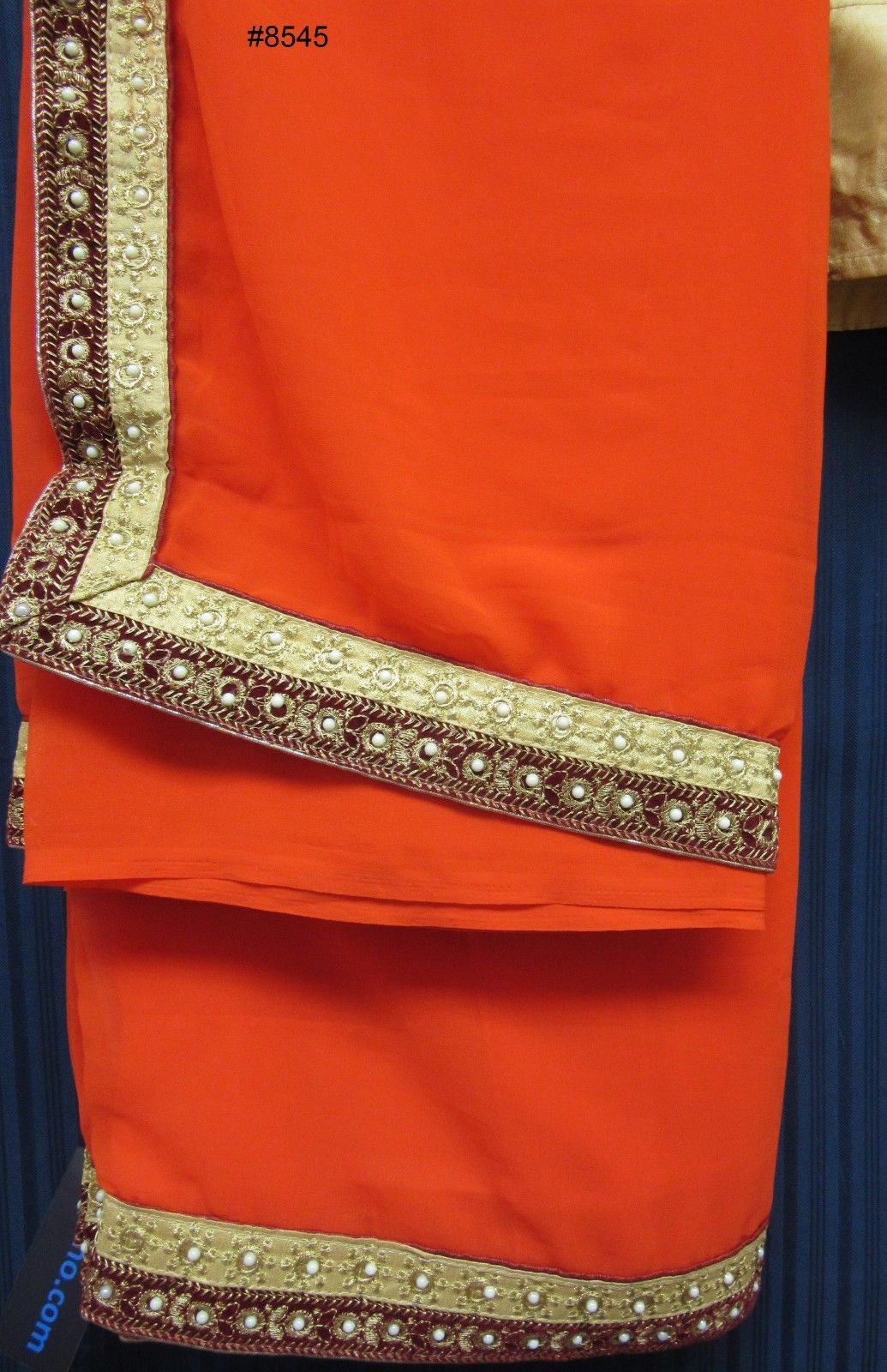 Elegant Plain Georgette #8545 Red Cocktail Saree w/Semi Stitched Blouse Elegant Plain Georgette #8545 Red Cocktail Saree w/Semi Stitched Blouse