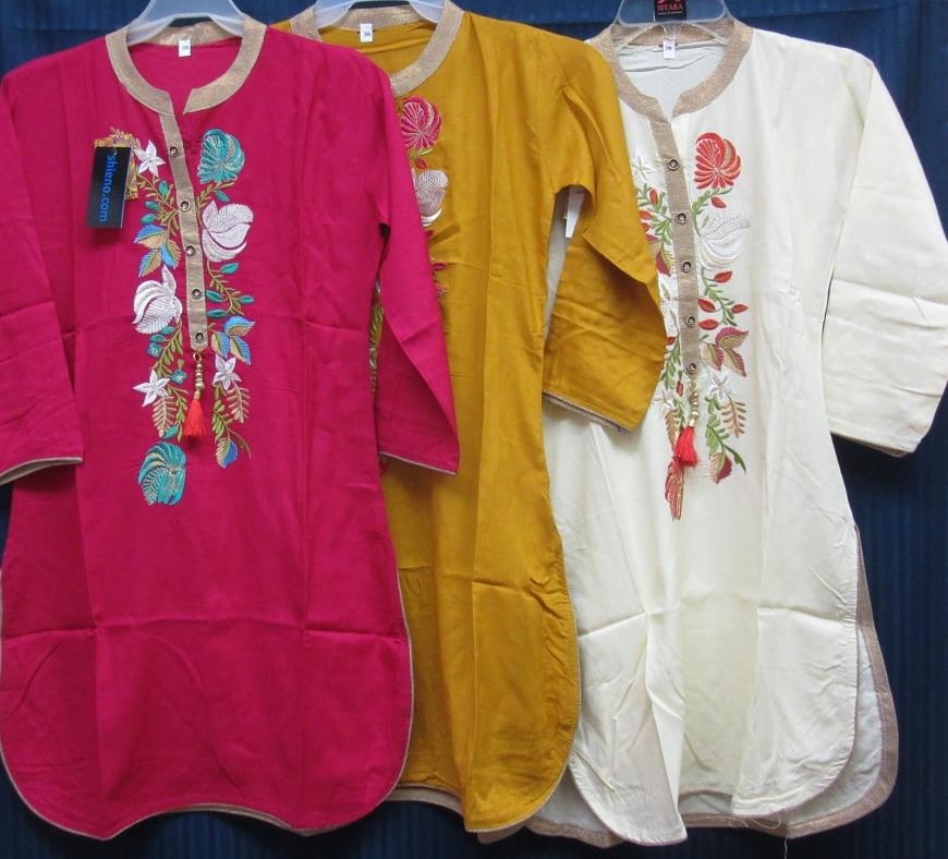 Cotton Linen Career Wear Embroidered Kurti Juniors (Small) Cotton Linen Career Wear Embroidered Kurti Juniors (Small)