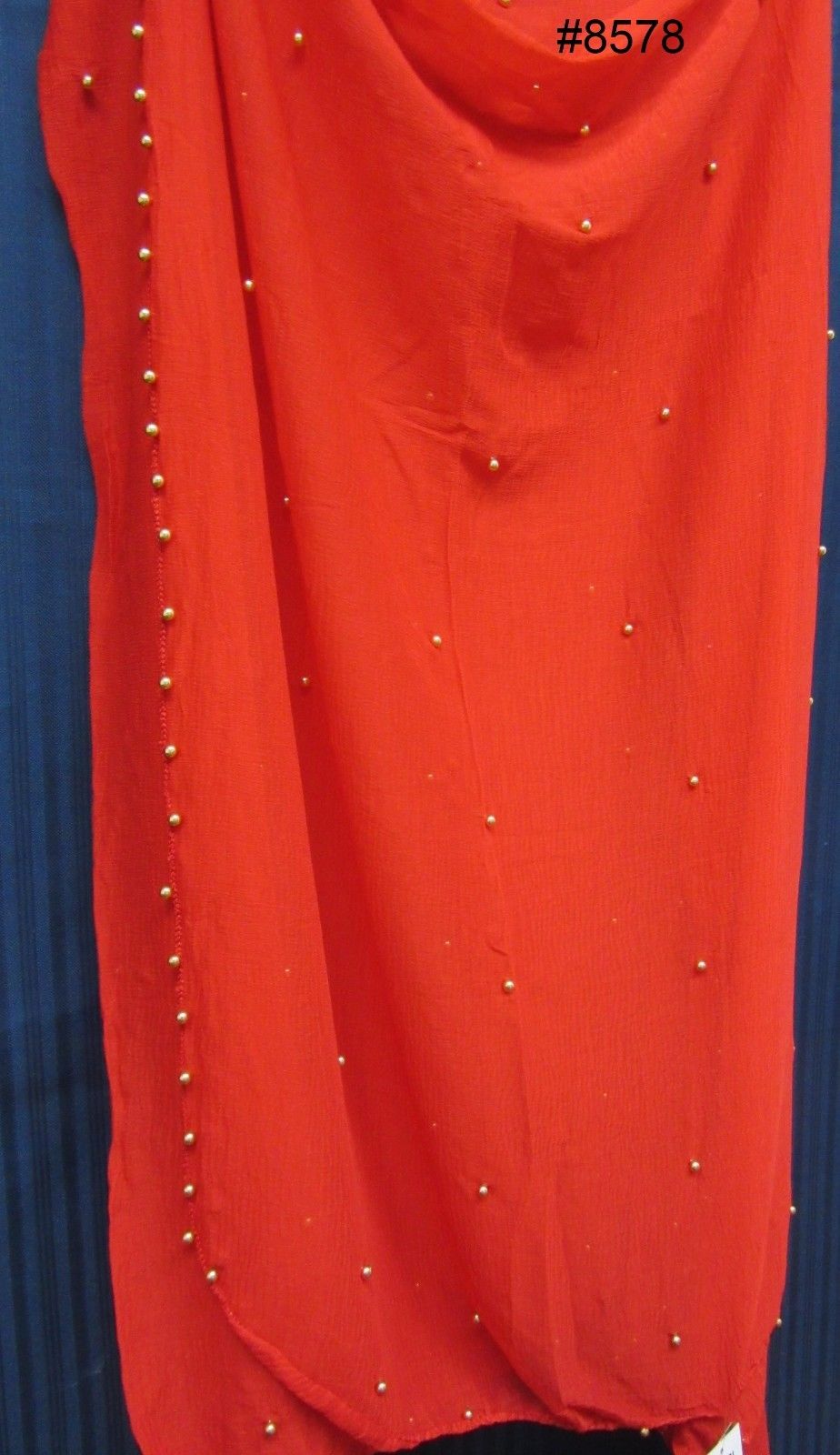Solid Georgette Golden Metal Beaded Stole Dupatta Chunni Solid Georgette Golden Metal Beaded Stole Dupatta Chunni