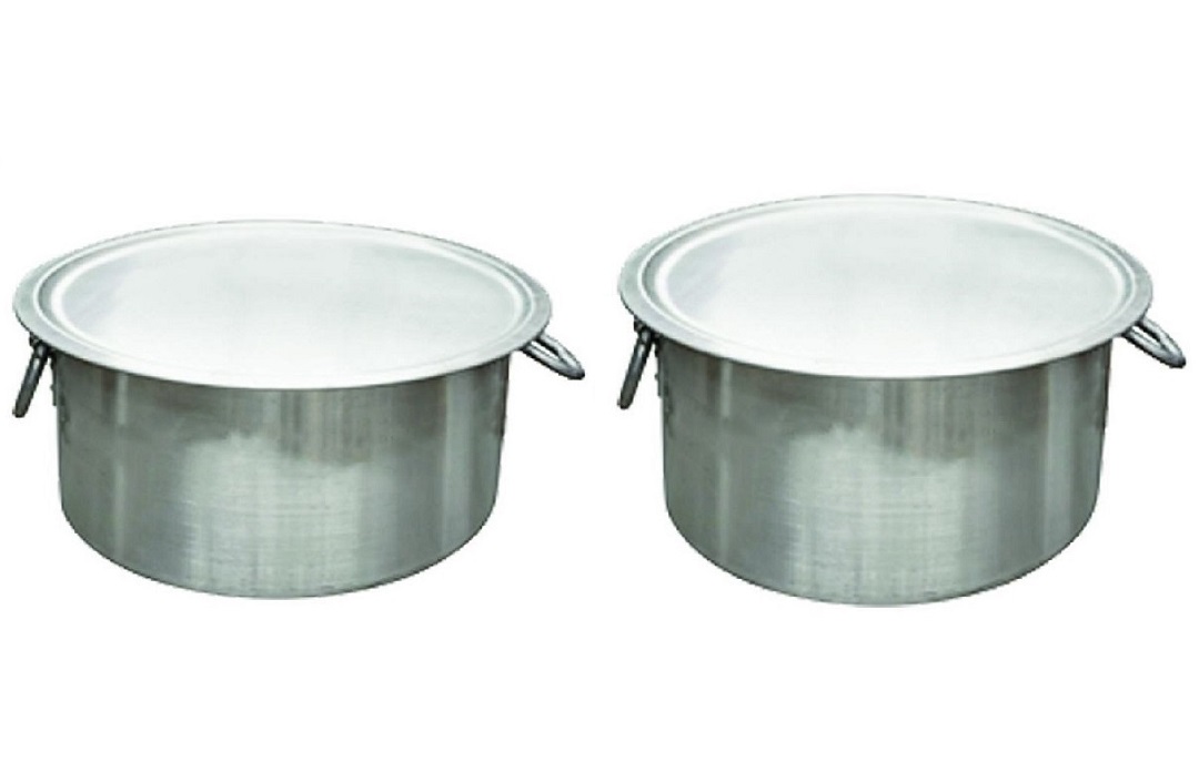 4 Pc Stainless Steel Large Catering Cooking Stock Pot Pans With Handles &  Lids