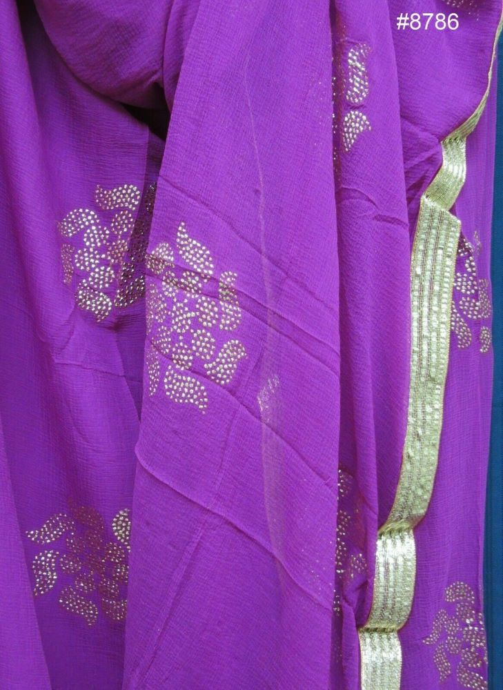 Georgette Solid Colors Golden Pin Circles Dupatta Chunni Shawl #8784 Georgette Solid Colors Golden Pin Circles Dupatta Chunni Shawl #8784
