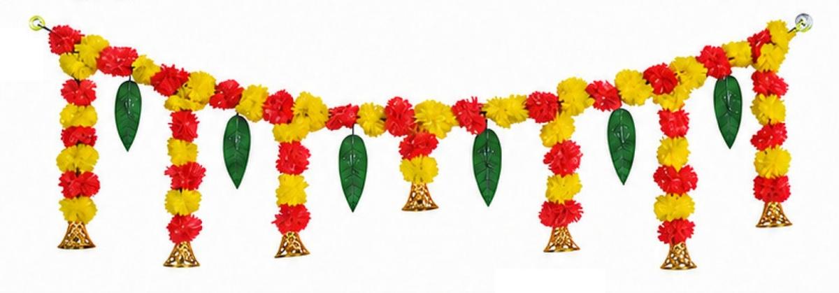 Artificial Flowers Traditional Design Door Hanging / Toran / Bandarwal 36"