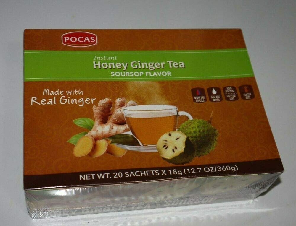 Poca's Honey Ginger Tea Soursop flavour 20 x 18 gm sachets 46501