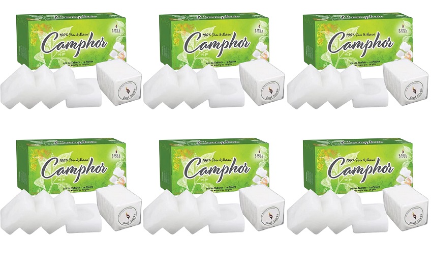 6 Packs X 56g - Pure & Natural Camphor (Kapoor), 12 Tablets Each 6 Packs X 56g - Pure & Natural Camphor (Kapoor), 12 Tablets Each