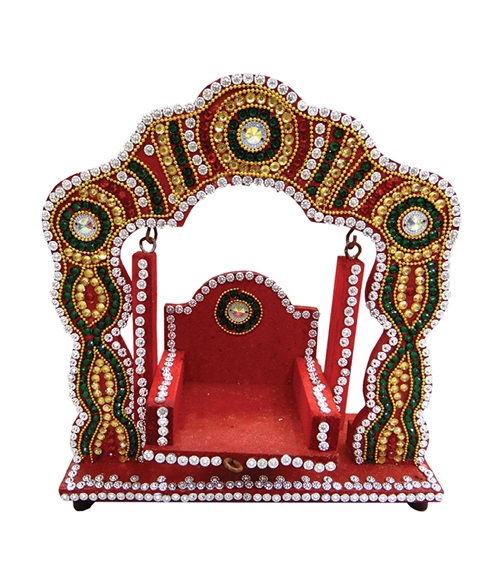 Decorative Krishna Jhula, Kanha Gopal Swing for Krishna Janmashtami 9" Decorative Krishna Jhula, Kanha Gopal Swing for Krishna Janmashtami 9"