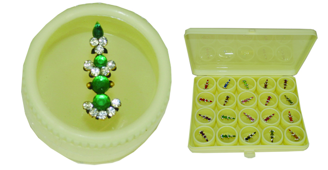 Beautiful Stone & Bead Work Fancy Long Bindis 20 Pcs