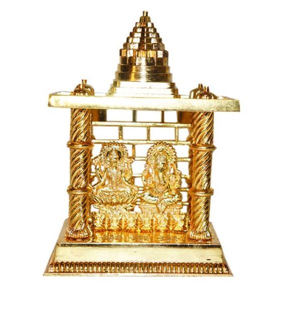 6 Pcs Metal Ganesh Lakshmi ji Idol w/ Gold Plating 3.75" X 5"