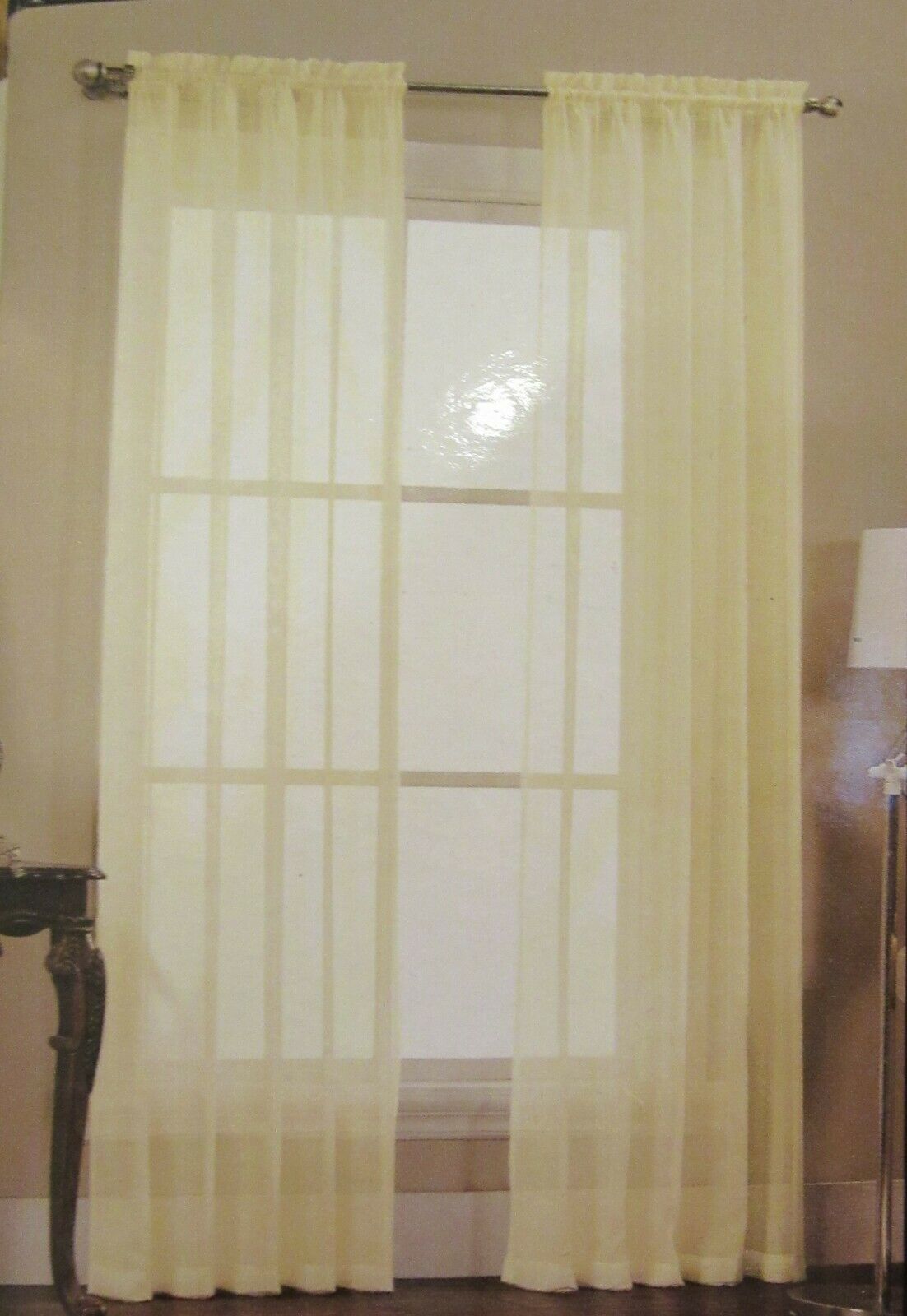Home Decor Furnishing, Ivory Solid Sheer Window Curtain Panels #39579 ...