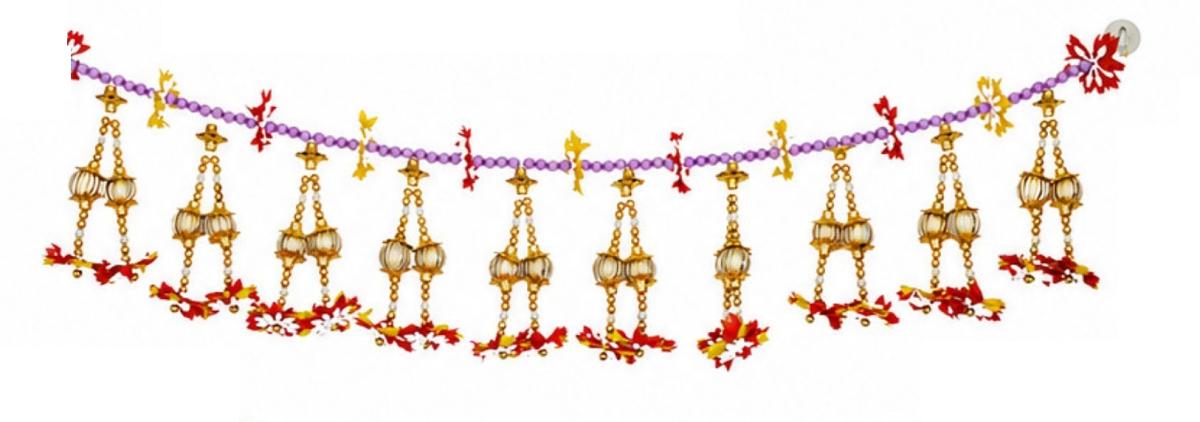 Bead Work Traditional Door Hanging Garland / Toran  / Diwali Decor 36"