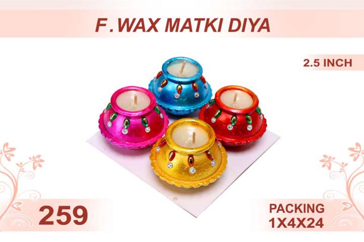 Flower Wax Matki Diya 4pc 2.5.inch #259