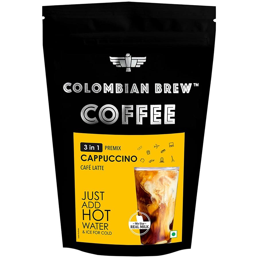 Colombian Brew 3 in 1 Cappuccino Caf Latte, Instant Coffee Powder Premix 250gm Colombian Brew 3 in 1 Cappuccino Caf Latte, Instant Coffee Powder Premix 250gm