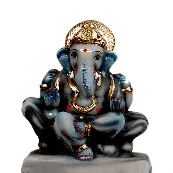 South Indian Eco-Friendly Clay Ganesh Pooja Murti 8 Inches (SI04)