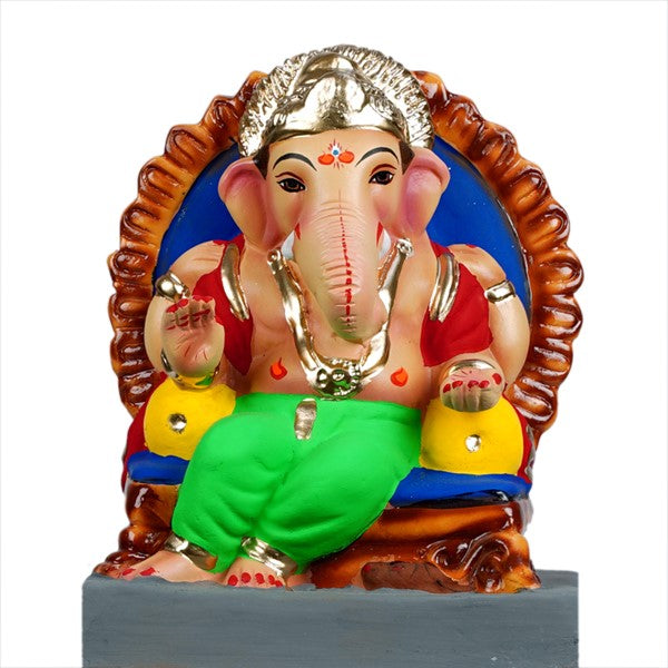 Eco-Friendly Clay Ganesh Visarjan Murti 8 Inches (EF09)