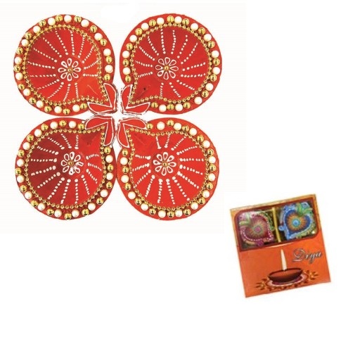 Handmade Colorful Festive Painted Clay Diyas for Diwali Decoration 192 Pcs