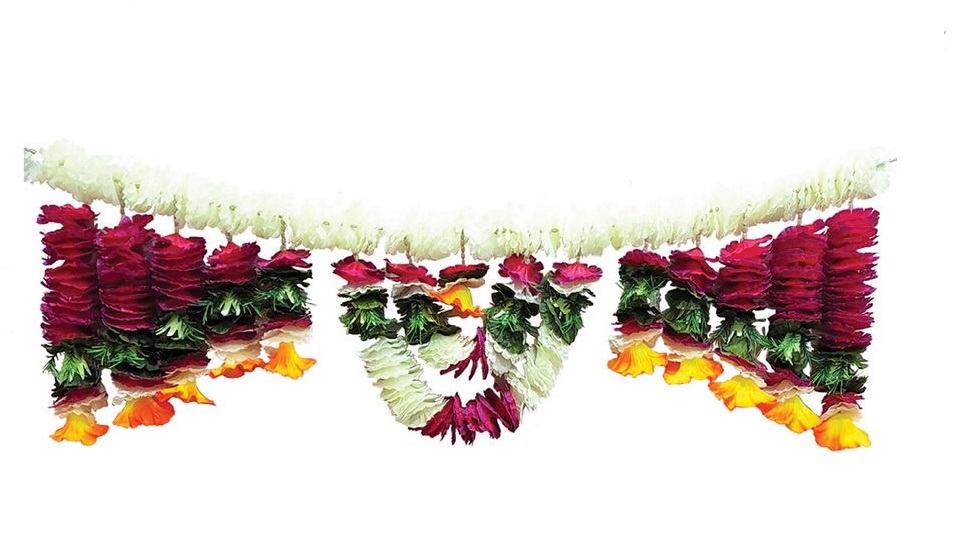 Bright Flowers Traditional Design Door Hanging / Toran / Bandarwar 36" Bright Flowers Traditional Design Door Hanging / Toran / Bandarwar 36"