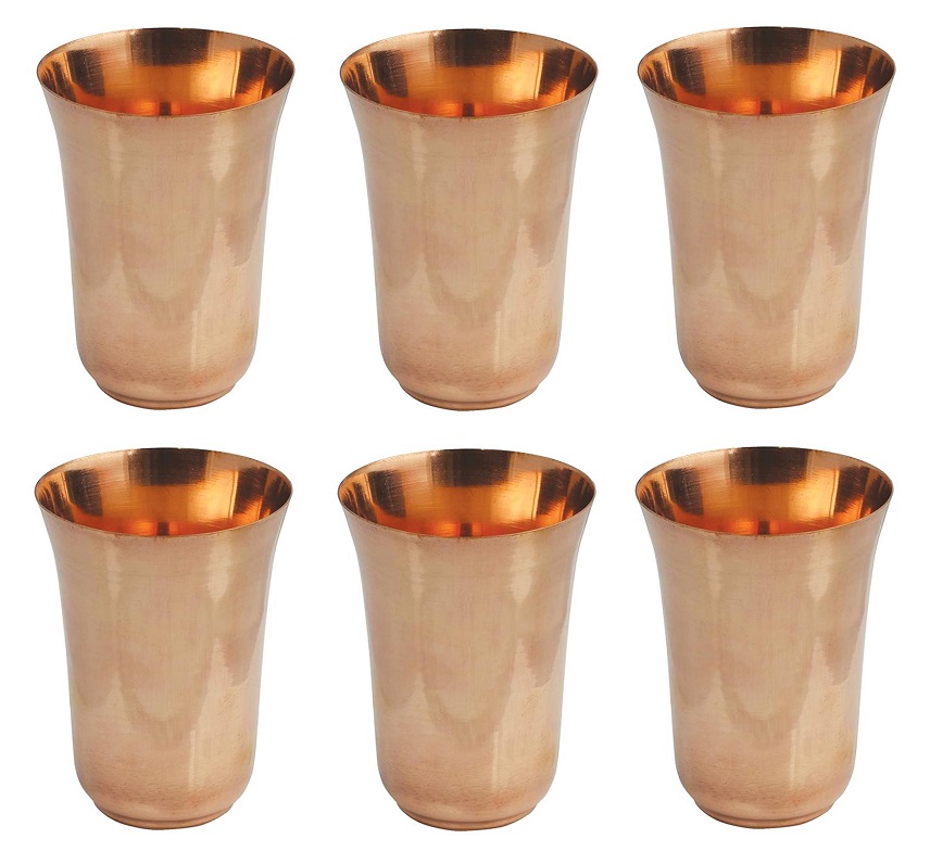 Traditional Design Pure Copper Water Cup / Tumbler Glass Set - 4 - 6 Pcs  #59200