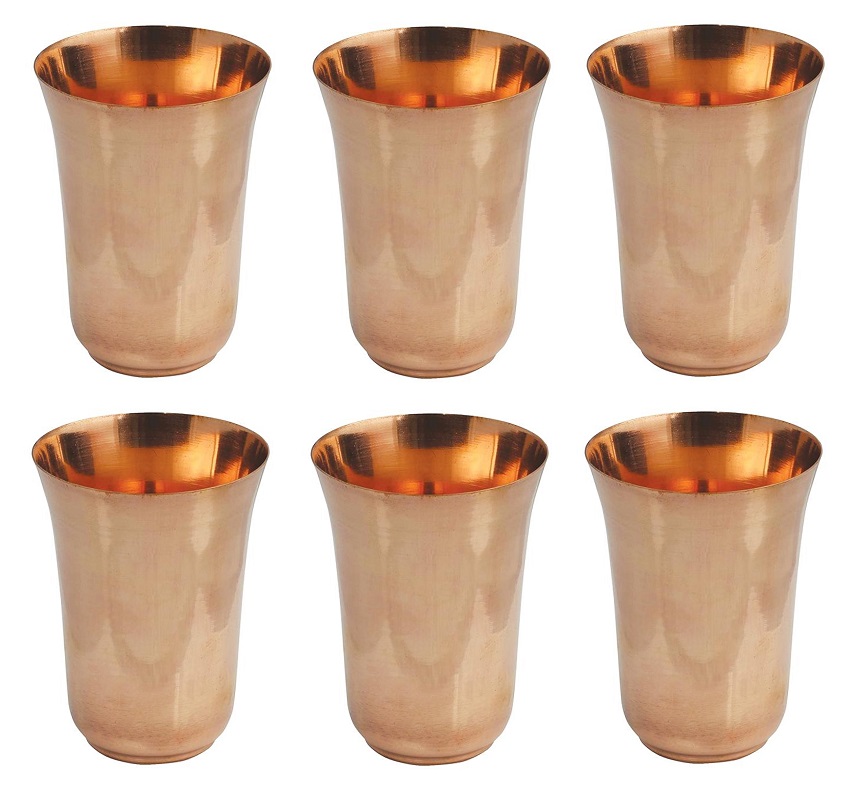 Traditional Design Pure Copper Water Cup / Tumbler Glass Set - 4" - 6 Pcs Traditional Design Pure Copper Water Cup / Tumbler Glass Set - 4" - 6 Pcs