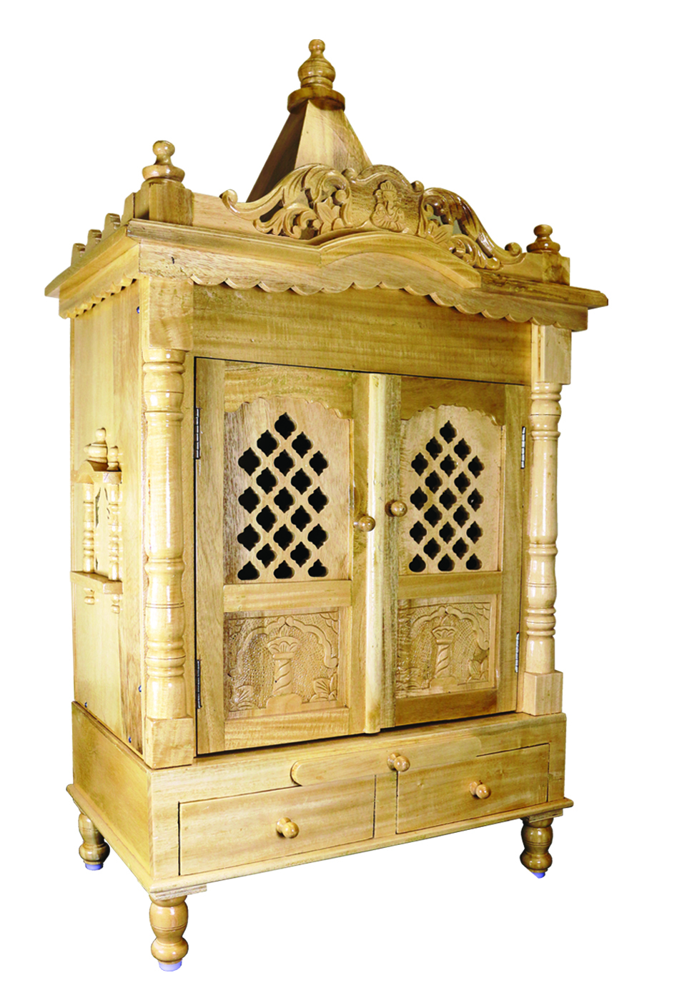 Fine Quality Carved Savan Wooden Mandir w/ Doors For Home 21 ...